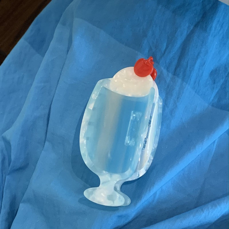 【MOQ 12 PCS】Acetate Cream Soda Claw Clip