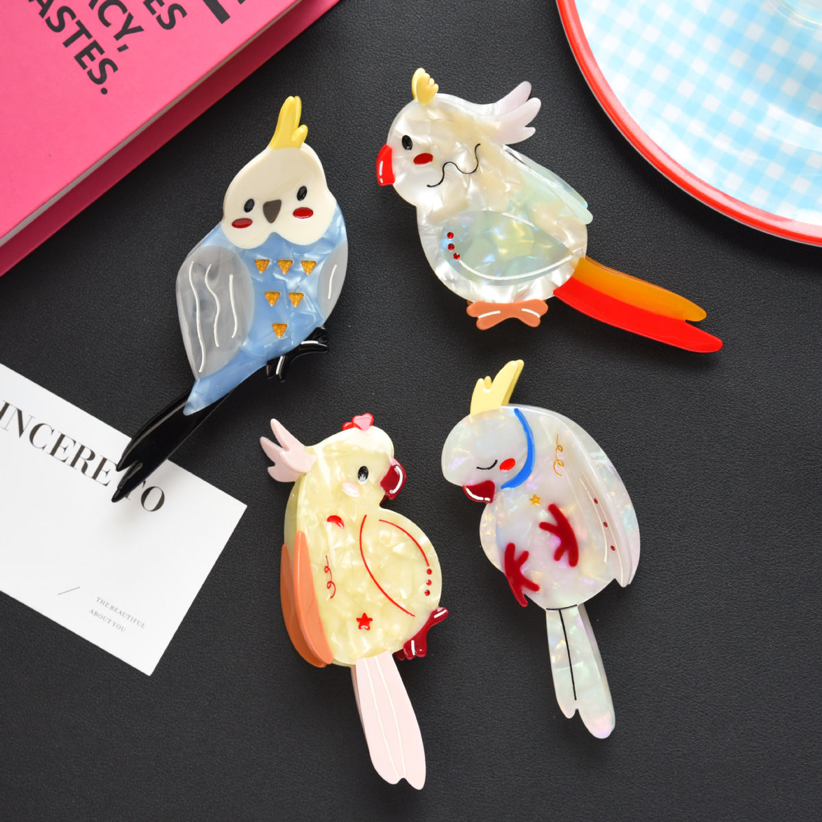 【MOQ 12 PCS】Acetate Bird Claw Clip