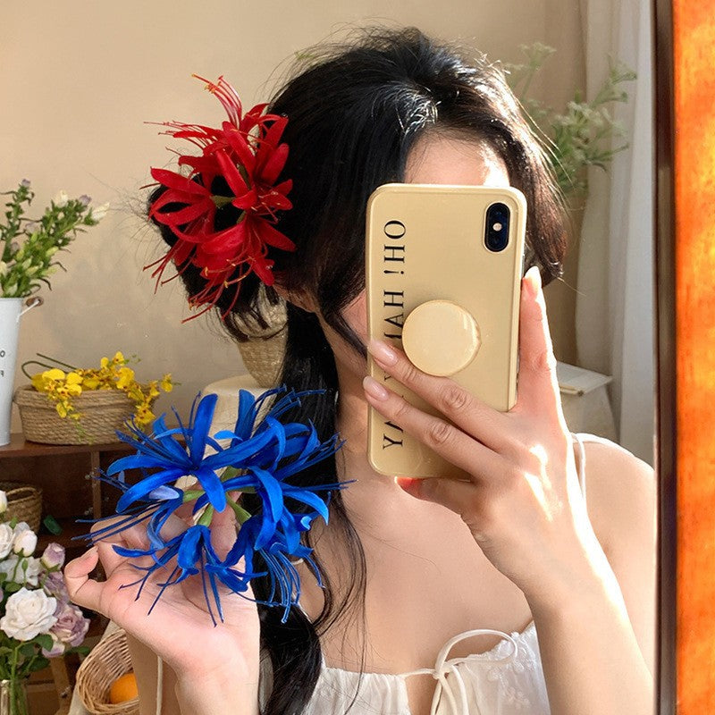 【MOQ 12 PCS】New Chinese Style Lycoris Hair Clip Sweet Forest Side Bang Barrette