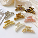 【MOQ 12 PCS】Acetate Moon Hollow Hair Claw, Semi-Circle Shark Clip