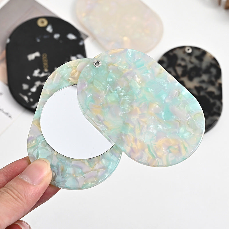 【MOQ 12 PCS】Rotatable Acetate Portable Hand Makeup Mirror