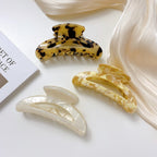 【MOQ 12 PCS】Acetate Moon Hollow Hair Claw, Semi-Circle Shark Clip
