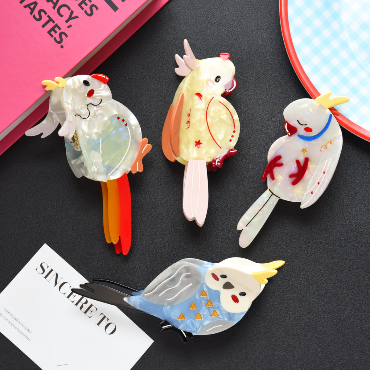 【MOQ 12 PCS】Acetate Bird Claw Clip