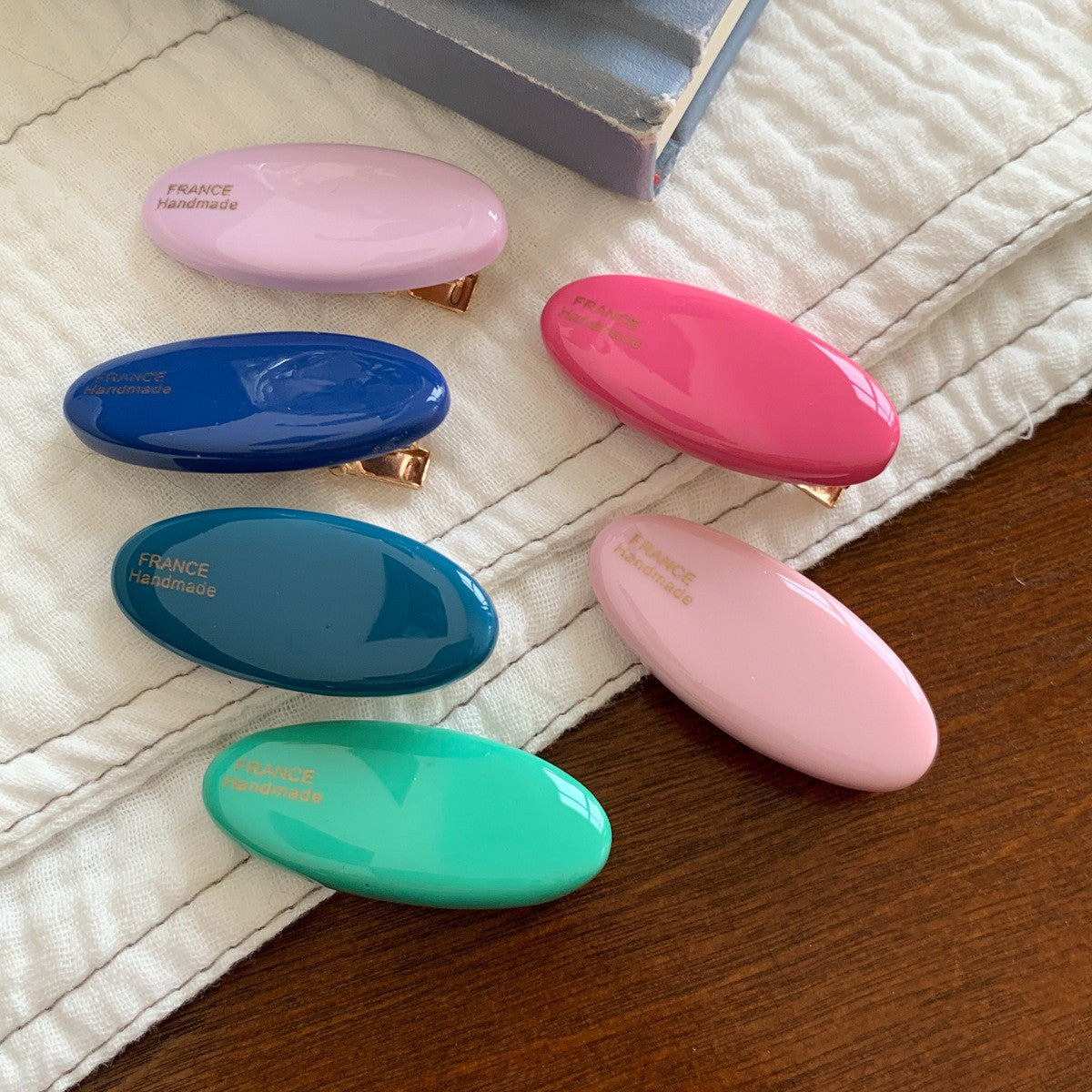 【MOQ 12 PCS】Candy Color Gold Label Mini Hair Clips Side Bang Broken Hair Clip