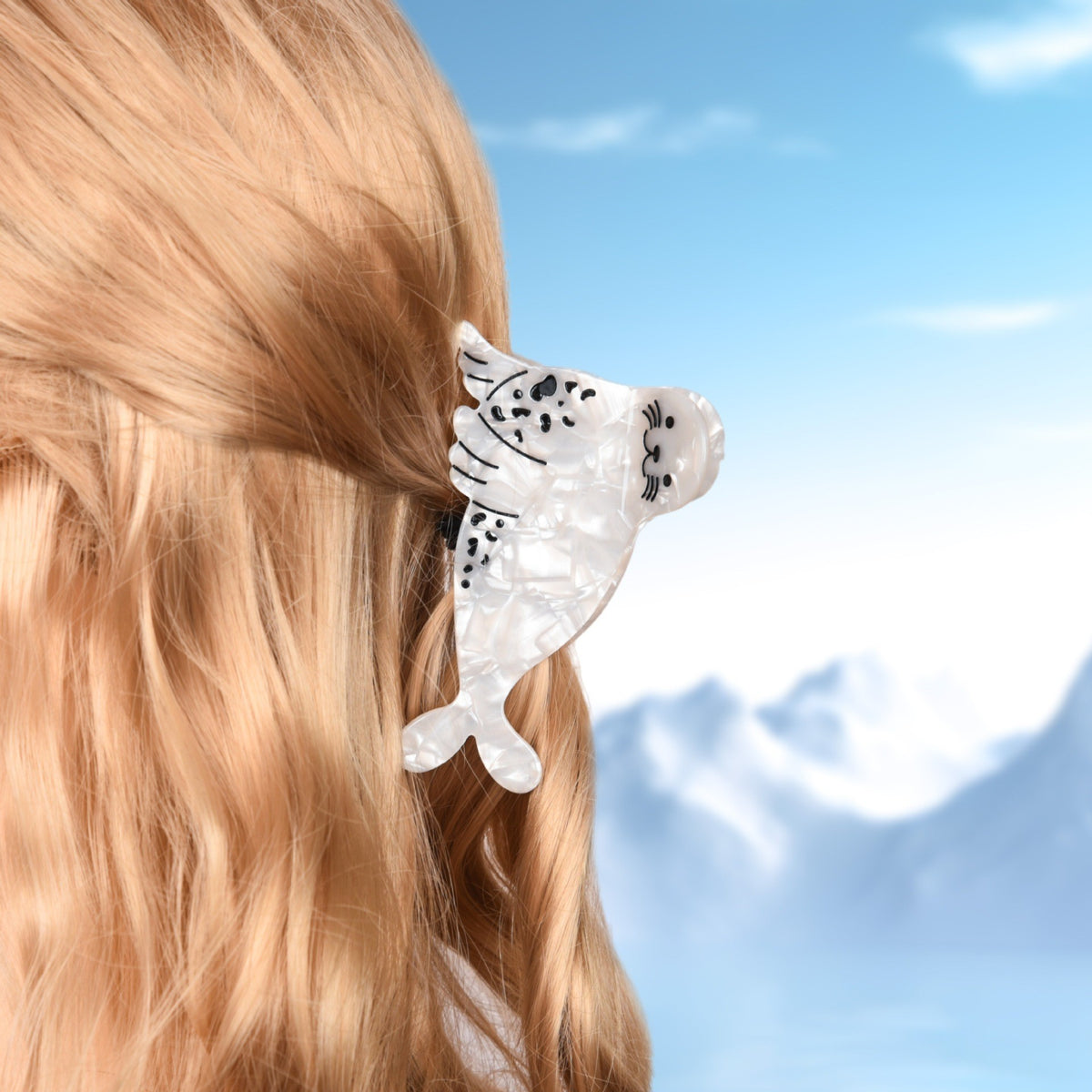 【MOQ 12 PCS】Acetate Ocean Theme Claw Clip, Cute Minimalist Back Updo Hair Clip