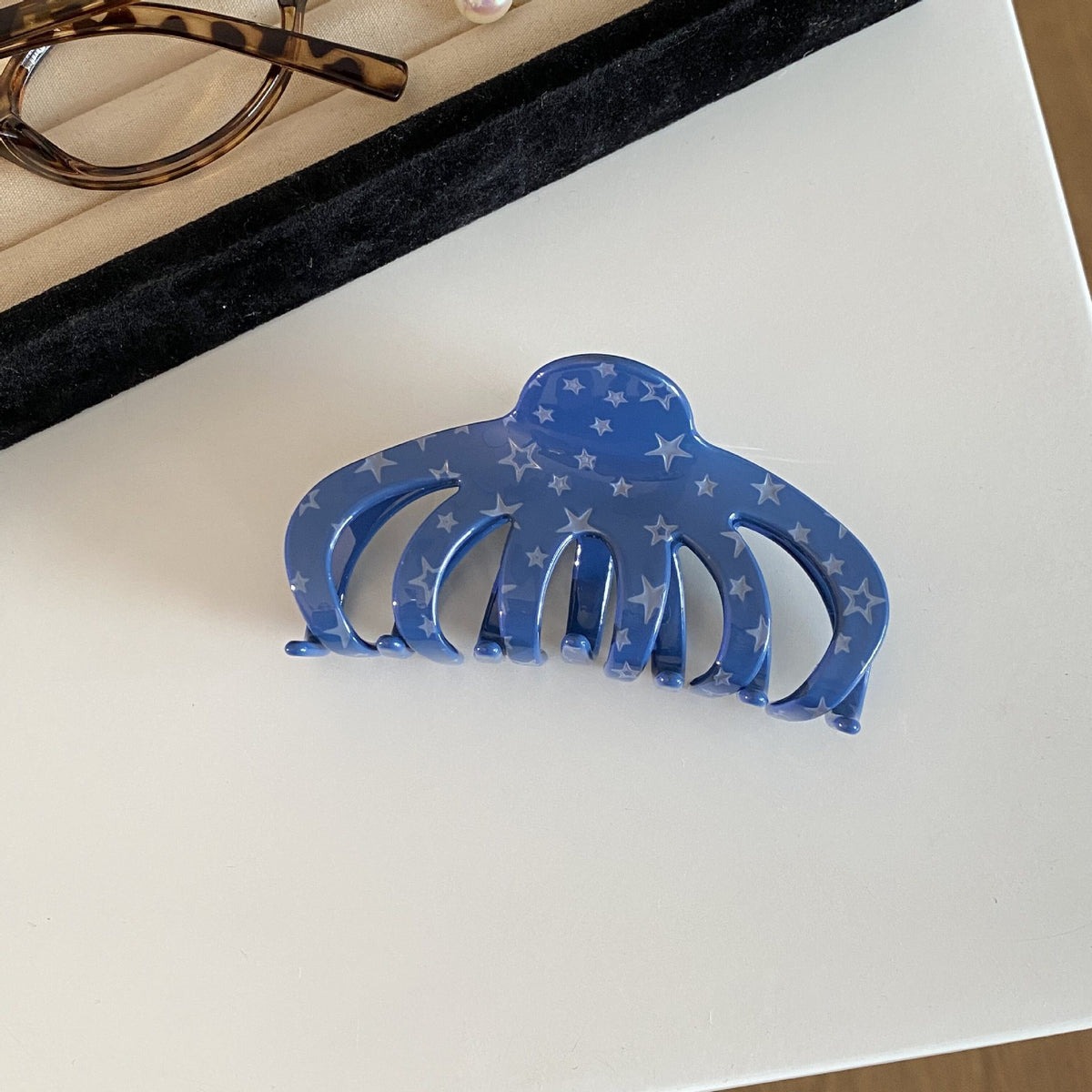 【MOQ 12 PCS】Acetate Star Pumpkin Hair Claw, Large Korean Shark Clip