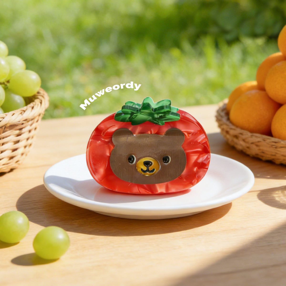 【MOQ 12 PCS】Tomato Bear & Rabbit Acetate Hair Claw, Cute Shark Clip