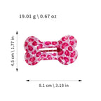 【MOQ 12 PCS】Leopard Print Bone Alligator Hair Clip, Vintage Flat Duckbill Clip