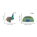 【MOQ 12 PCS】3D Peacock Fan Hair Claw – Ethnic Print Shark Clip