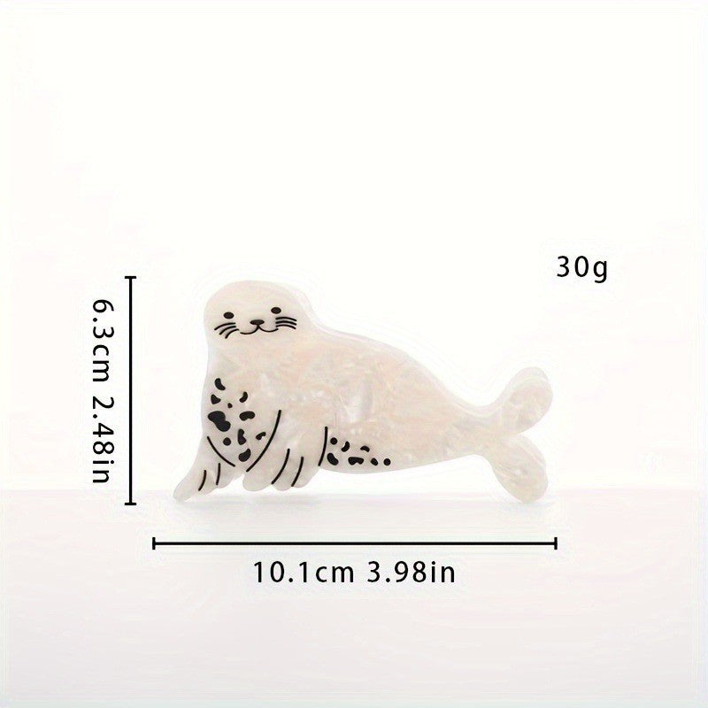 【MOQ 12 PCS】Acetate Ocean Theme Claw Clip, Cute Minimalist Back Updo Hair Clip