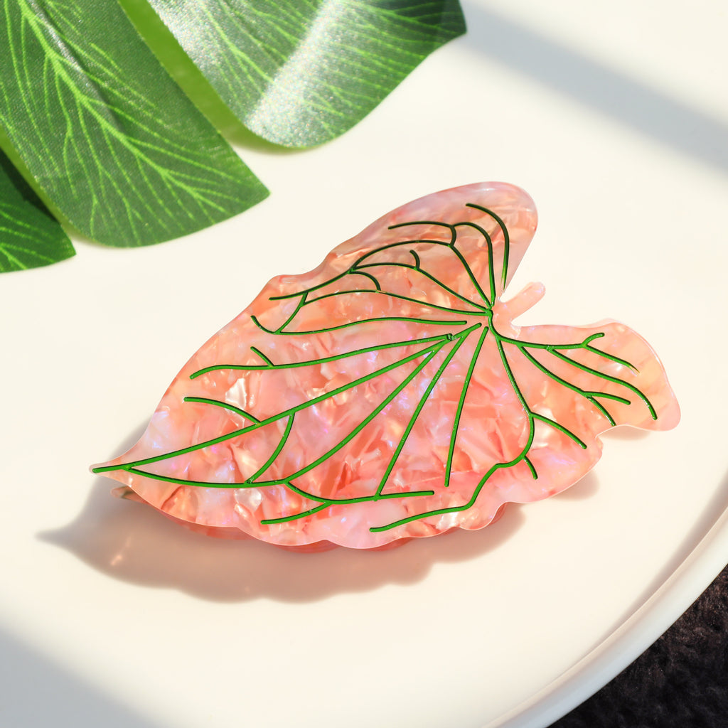 【MOQ 12 PCS】New Design Eco-Friendly Acetate Leaf Claw Clip