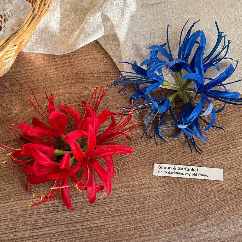 【MOQ 12 PCS】New Chinese Style Lycoris Hair Clip Sweet Forest Side Bang Barrette