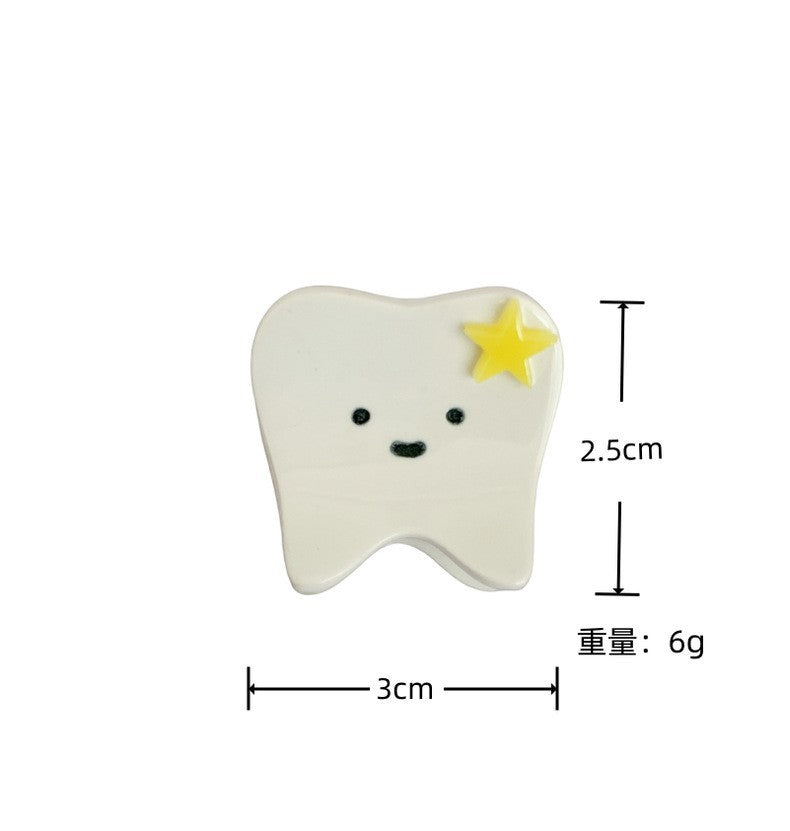 【MOQ 12 PCS】Funny Teeth Mini Hair Clip Creative Star Teeth Bangs Hairpin