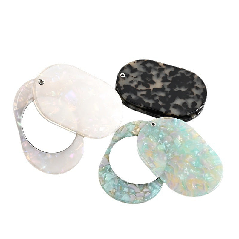 【MOQ 12 PCS】Rotatable Acetate Portable Hand Makeup Mirror