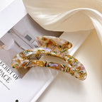 【MOQ 12 PCS】Acetate Moon Hollow Hair Claw, Semi-Circle Shark Clip