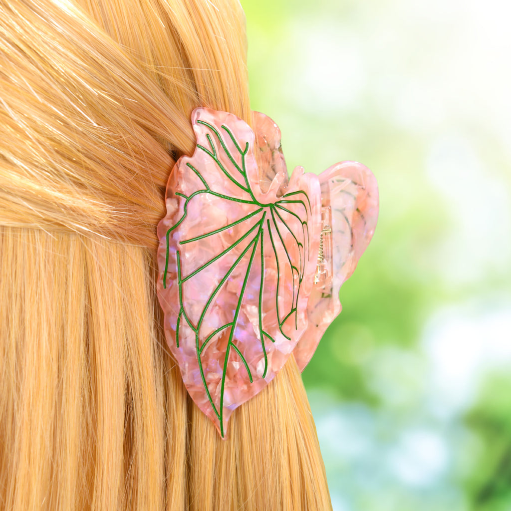 【MOQ 12 PCS】New Design Eco-Friendly Acetate Leaf Claw Clip