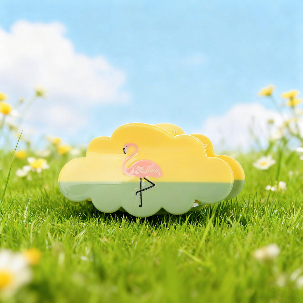 【MOQ 12 PCS】Acetate Lamb Cloud Claw Clip, Elegant Back Head Updo Hair Clip