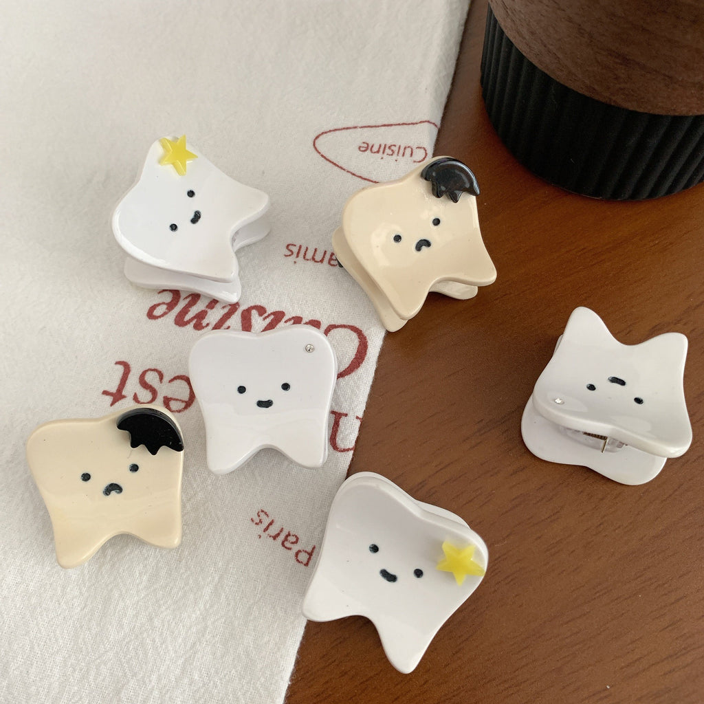 【MOQ 12 PCS】Funny Teeth Mini Hair Clip Creative Star Teeth Bangs Hairpin