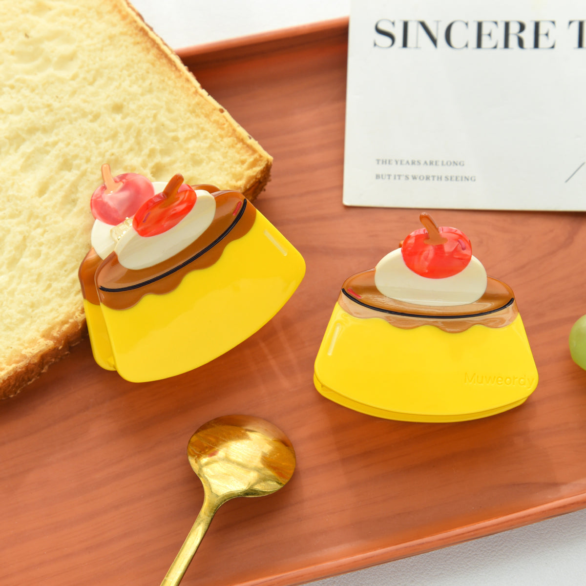 【MOQ 12 PCS】Acetate Fruit Pudding Hair Claw, Elegant Shark Clip