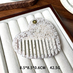 【MOQ 12 PCS】Leopard Print Acetate Mirror Comb, Rotatable Anti-static 2-in-1 Comb