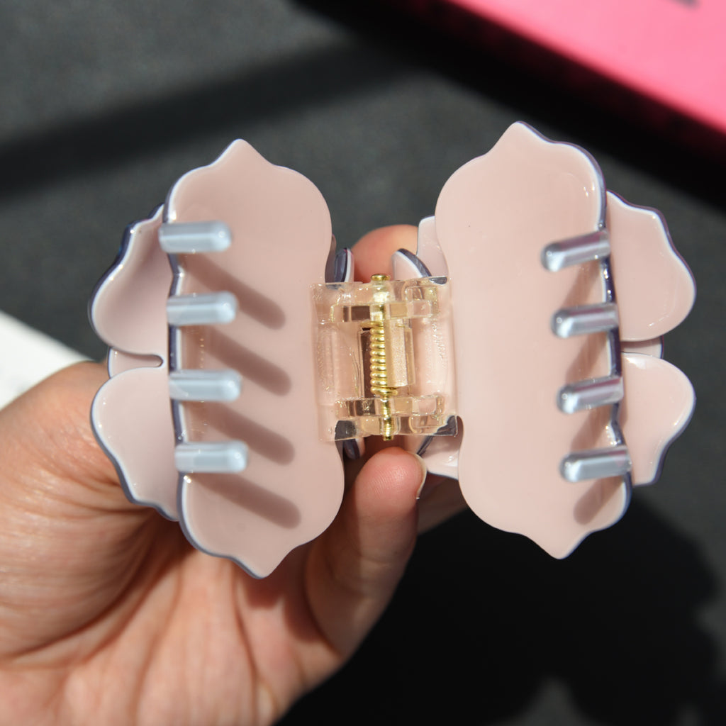 【MOQ 12 PCS】Acetate 3D Rose Hair Claw, Elegant Shark Clip