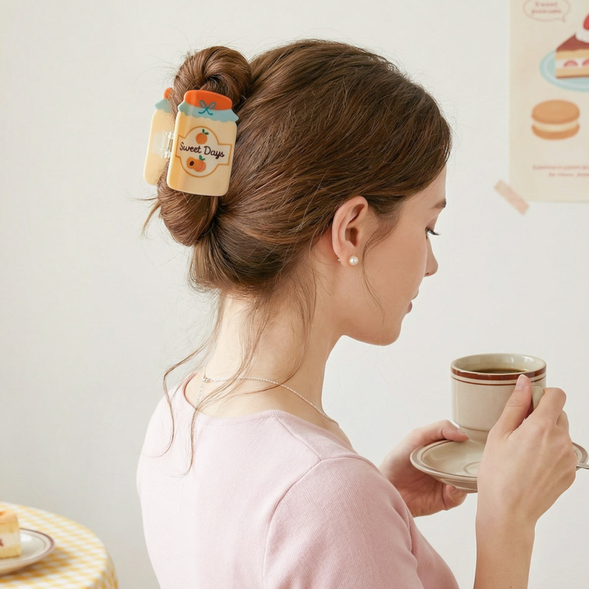 【MOQ 12 PCS】Elegant Jam Acetate Hair Claw – Updo Shark Clip