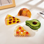 【MOQ 12 PCS】Acetate Peanut Avocado Food Hair Claw, Shark Clip