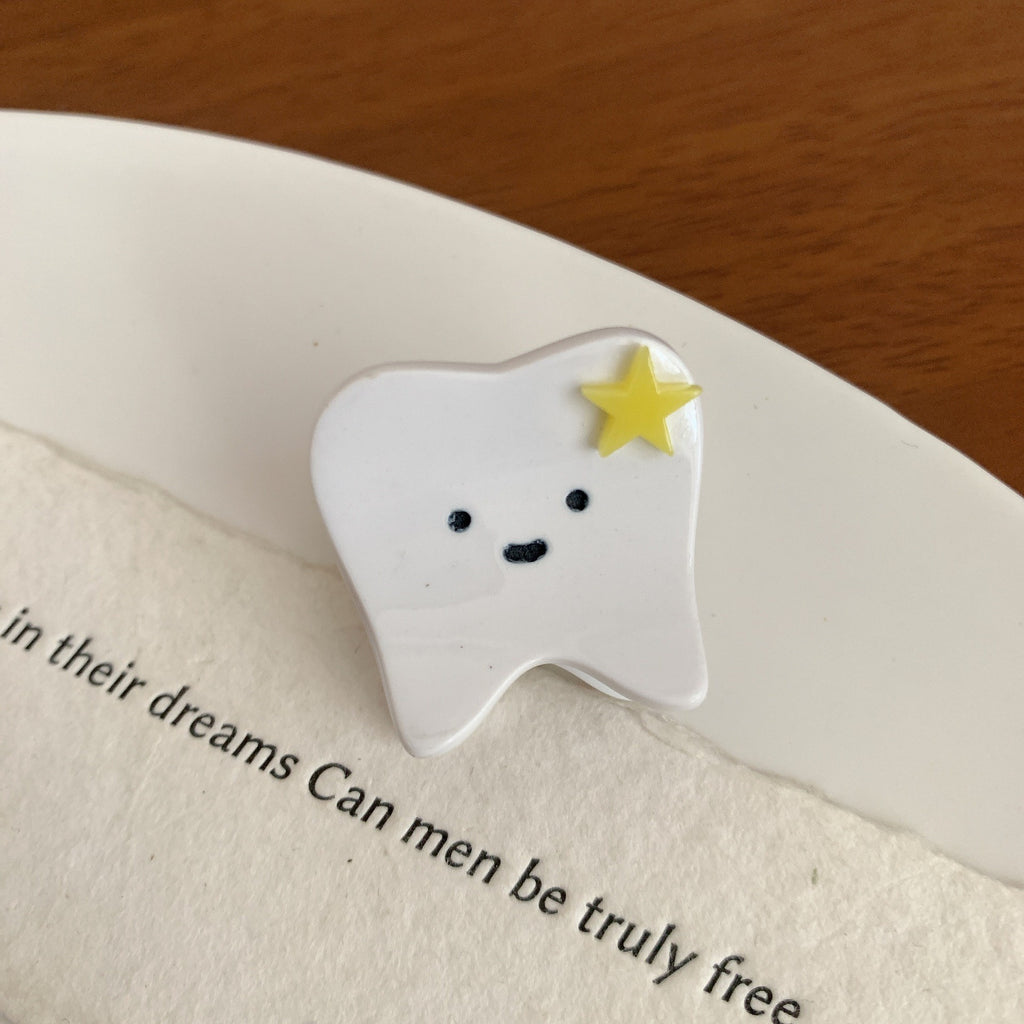 【MOQ 12 PCS】Funny Teeth Mini Hair Clip Creative Star Teeth Bangs Hairpin