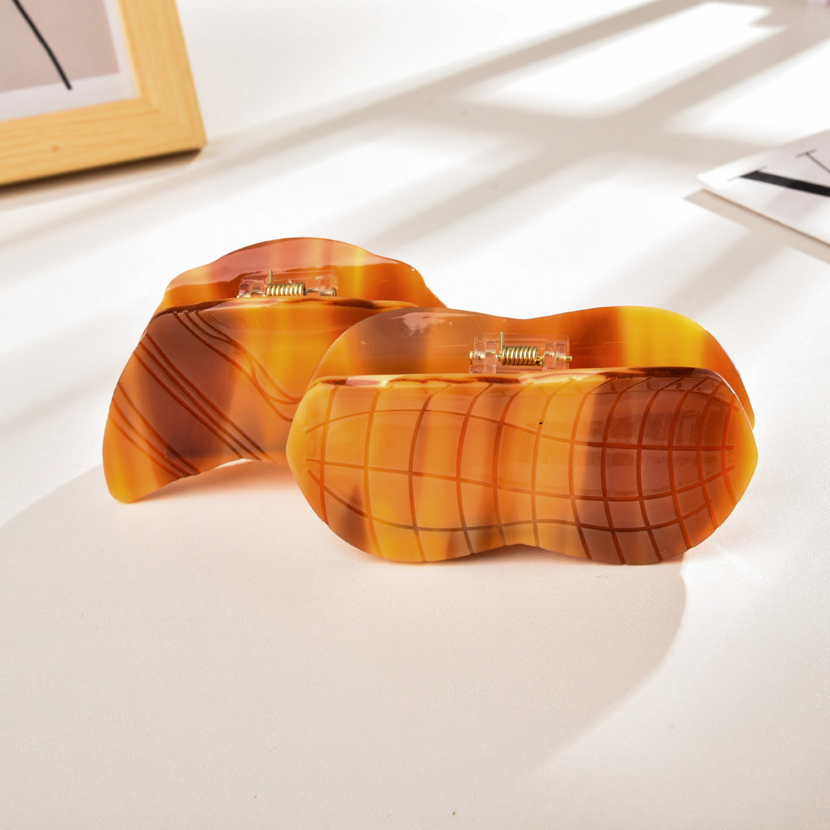 【MOQ 12 PCS】Acetate Peanut Avocado Food Hair Claw, Shark Clip