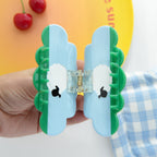 【MOQ 12 PCS】Acetate Lamb Cloud Claw Clip, Elegant Back Head Updo Hair Clip