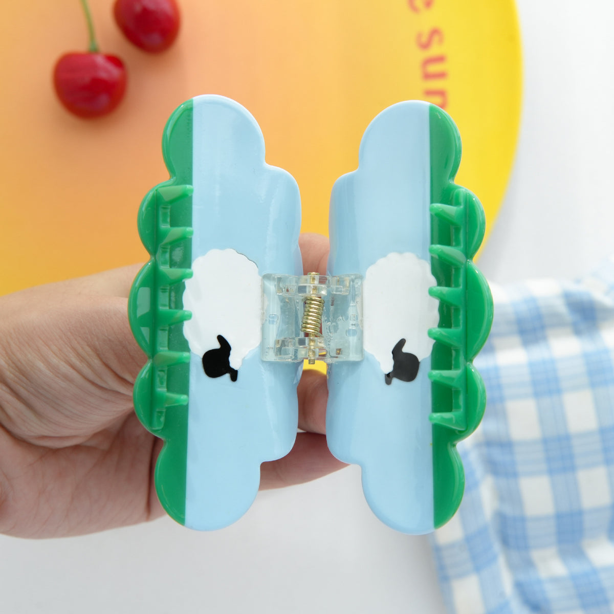 【MOQ 12 PCS】Acetate Lamb Cloud Claw Clip, Elegant Back Head Updo Hair Clip