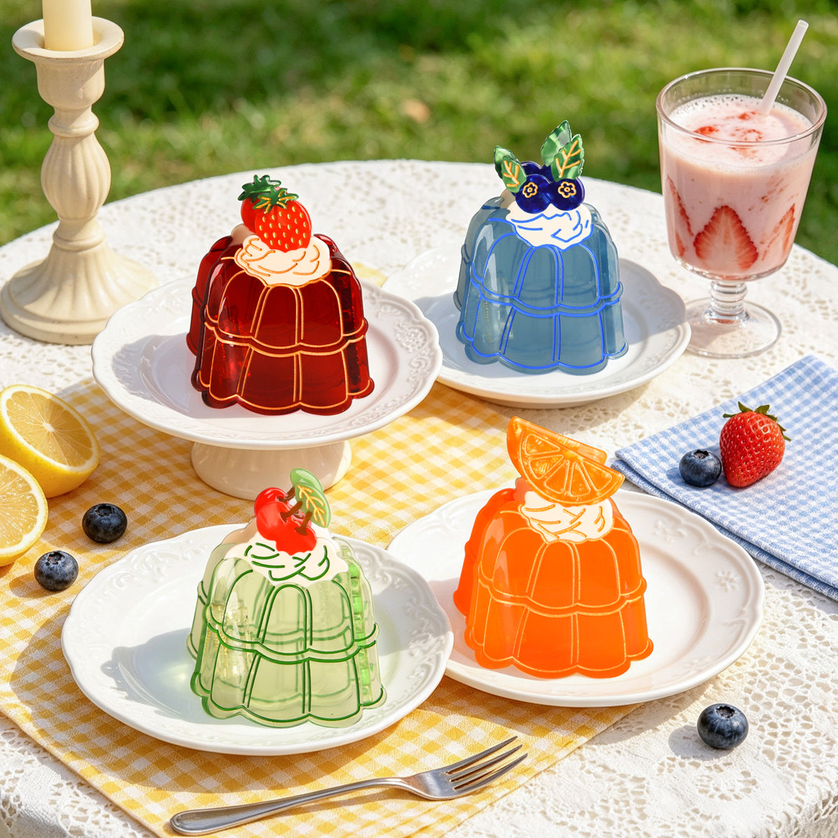 【MOQ 12 PCS】Pudding Cake Acetate Shark Hair Claw
