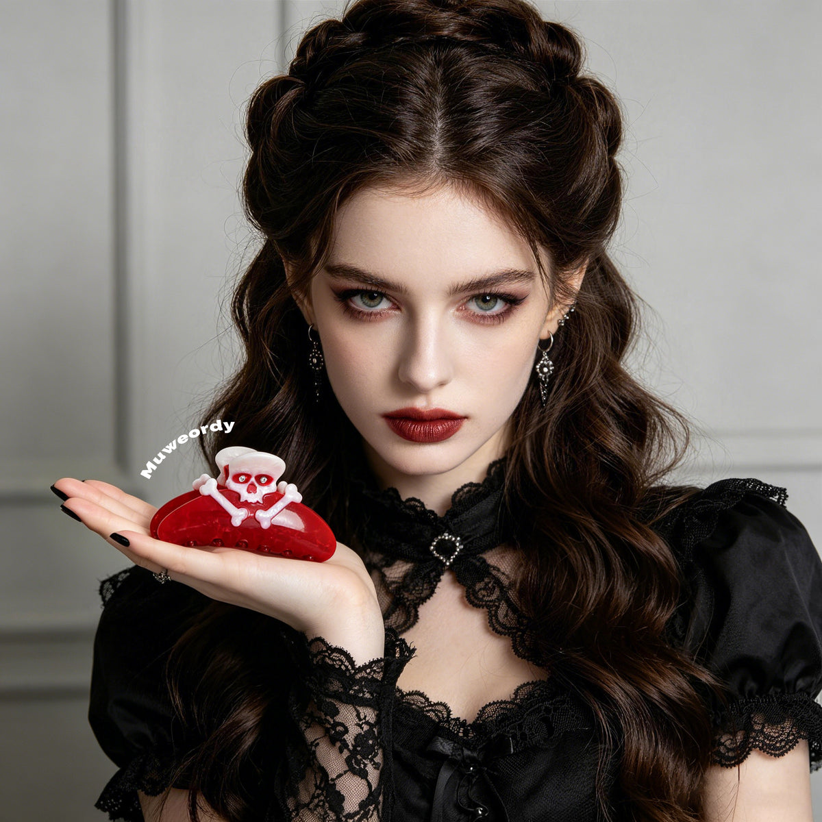 【MOQ 12 PCS】Halloween Skull Acetate Hair Claw