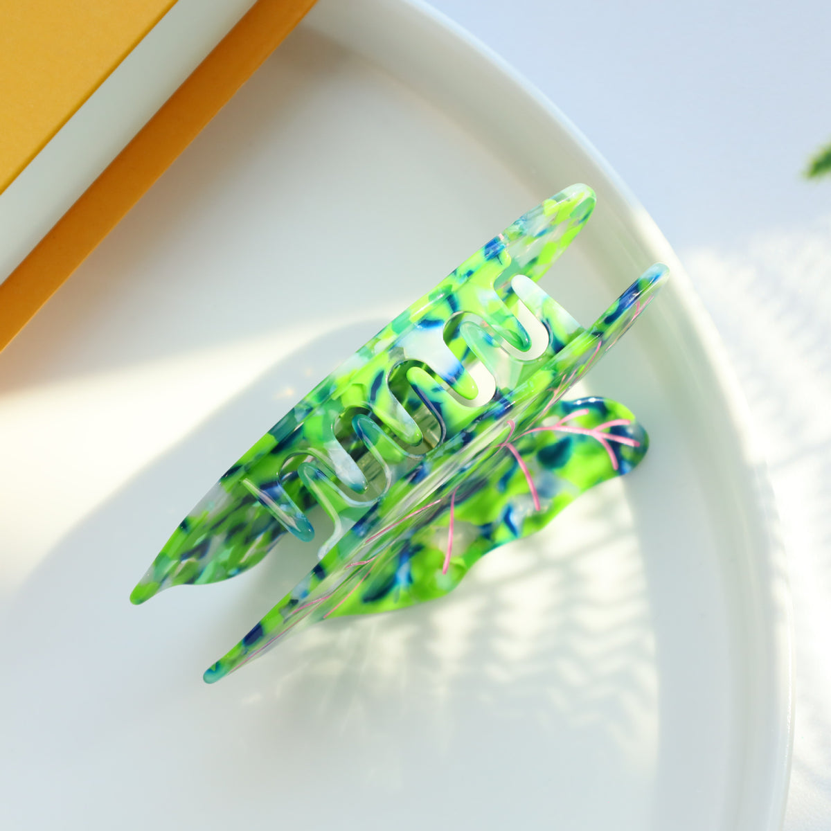 【MOQ 12 PCS】New Design Eco-Friendly Acetate Leaf Claw Clip