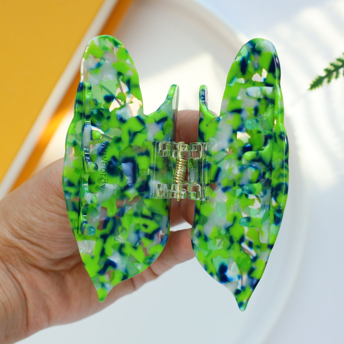 【MOQ 12 PCS】New Design Eco-Friendly Acetate Leaf Claw Clip
