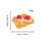 【MOQ 12 PCS】Creative Strawberry Croissant Acetate Shark Claw