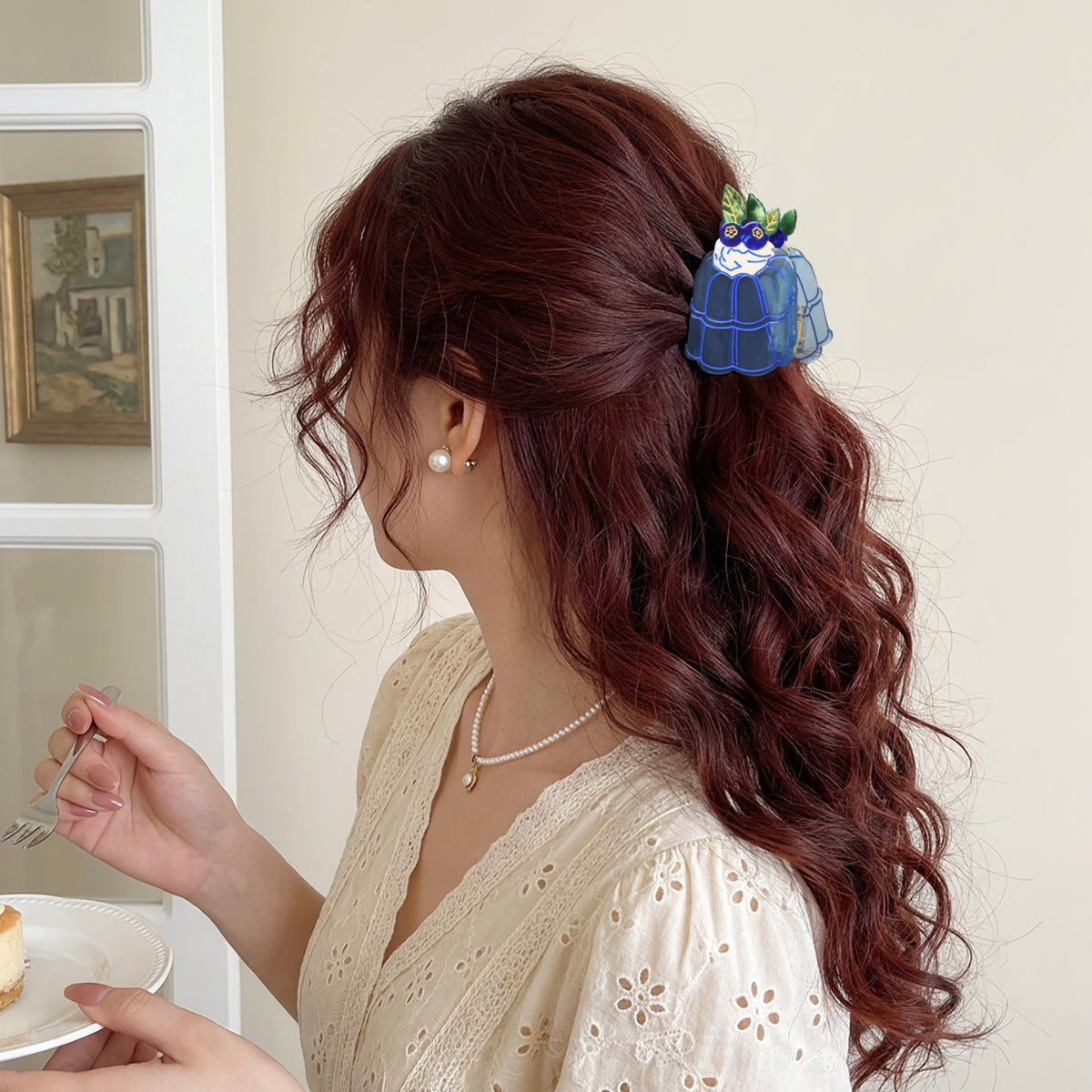 【MOQ 12 PCS】Pudding Cake Acetate Shark Hair Claw
