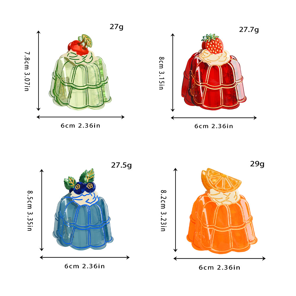 【MOQ 12 PCS】Pudding Cake Acetate Shark Hair Claw