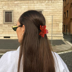 【MOQ 12 PCS】Rhinestone Maple Leaf Acetate Hair Claw, Gift Box