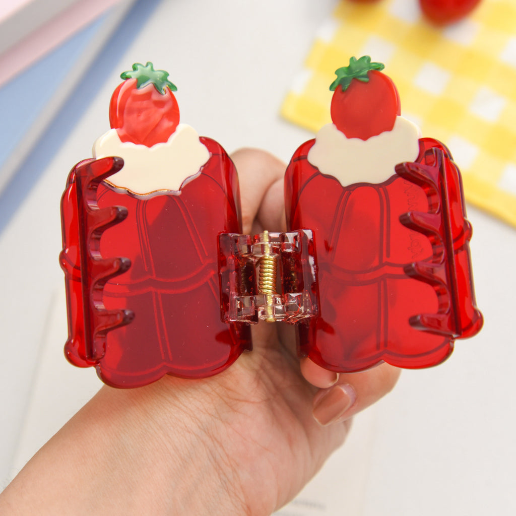 【MOQ 12 PCS】Pudding Cake Acetate Shark Hair Claw