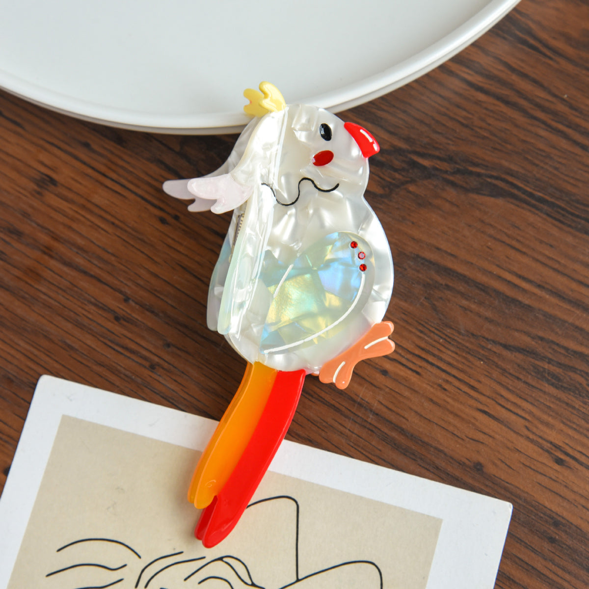 【MOQ 12 PCS】Acetate Bird Claw Clip