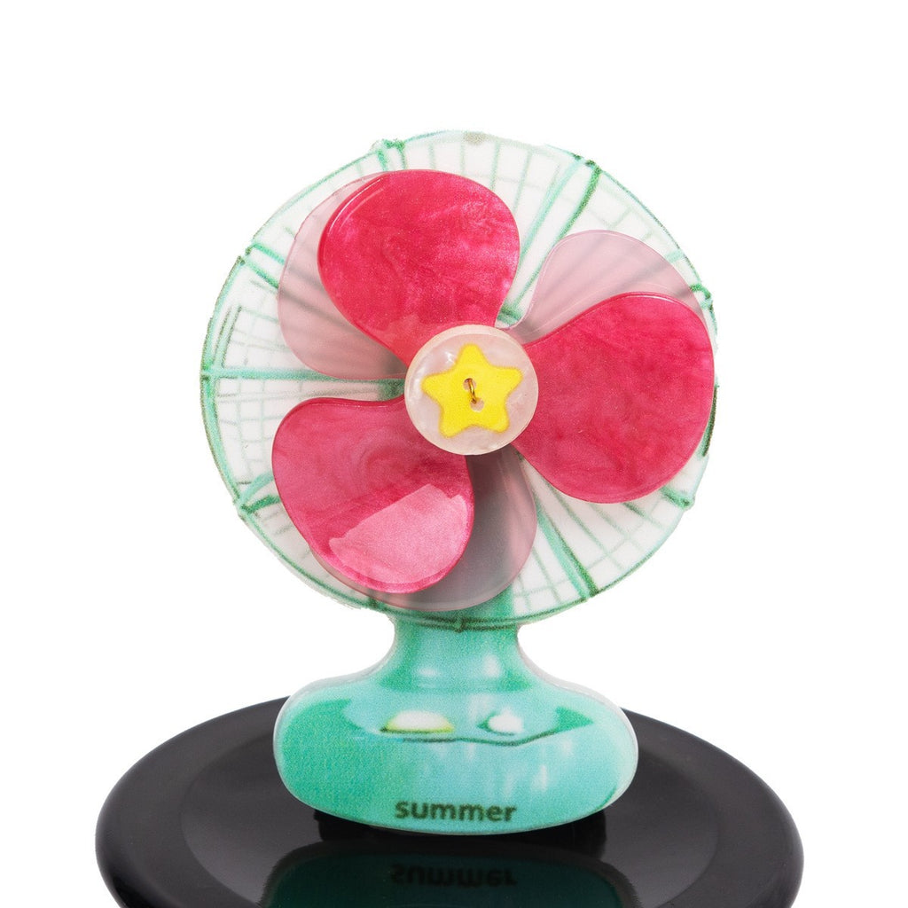 【MOQ 12 PCS】Vintage Rotatable Fan Hair Clip Acrylic Double Layer Duckbill Side Clip