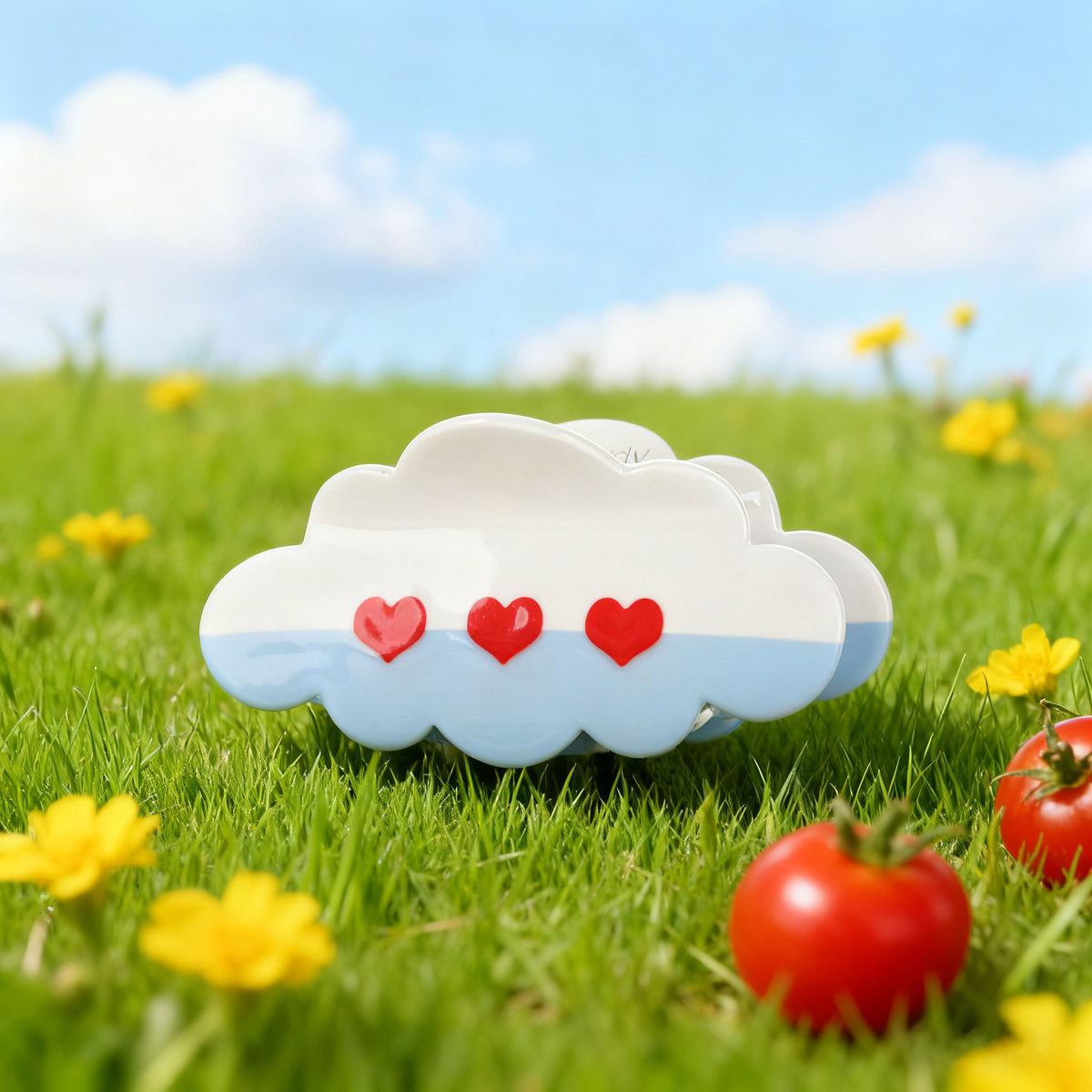 【MOQ 12 PCS】Acetate Cloud Heart Claw Clip, Elegant Back Head Updo Hair Clip