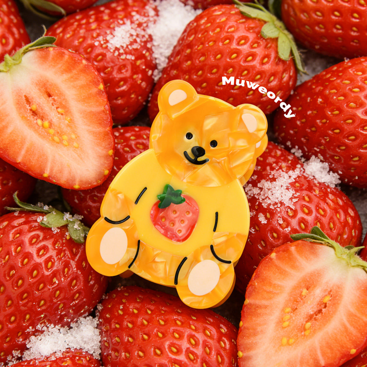 【MOQ 12 PCS】Cute Bear Acetate Hair Claw, Stylish Shark Clip