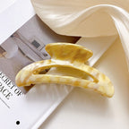 【MOQ 12 PCS】Acetate Moon Hollow Hair Claw, Semi-Circle Shark Clip