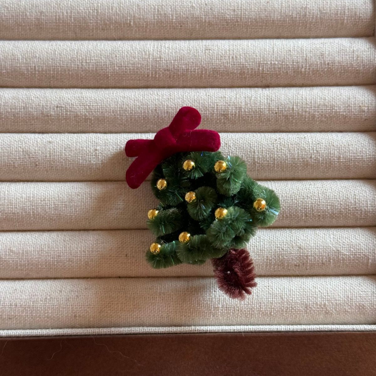 【MOQ 12 PCS】Christmas Pipe Cleaner Tree Hair Clip Handmade Side Bang Duckbill Clip