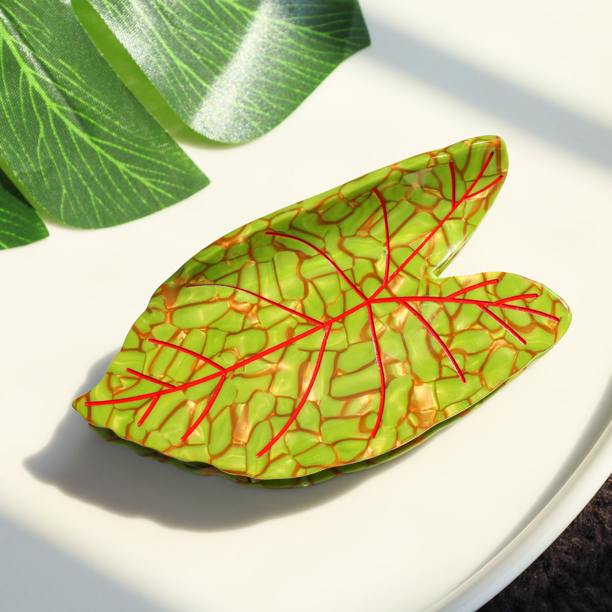 【MOQ 12 PCS】New Design Eco-Friendly Acetate Leaf Claw Clip