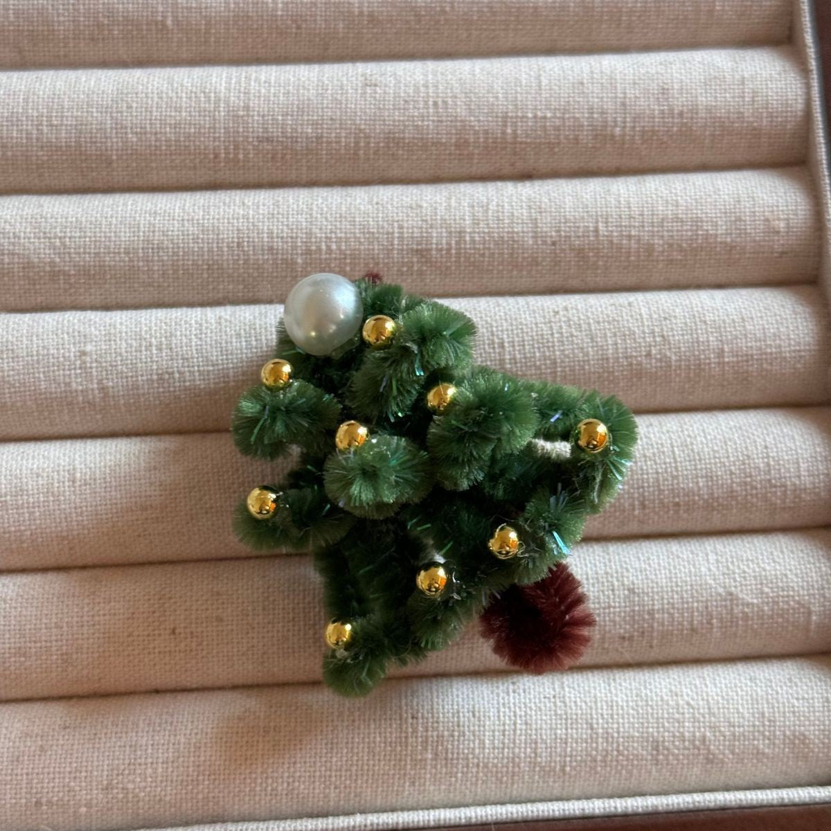 【MOQ 12 PCS】Christmas Pipe Cleaner Tree Hair Clip Handmade Side Bang Duckbill Clip