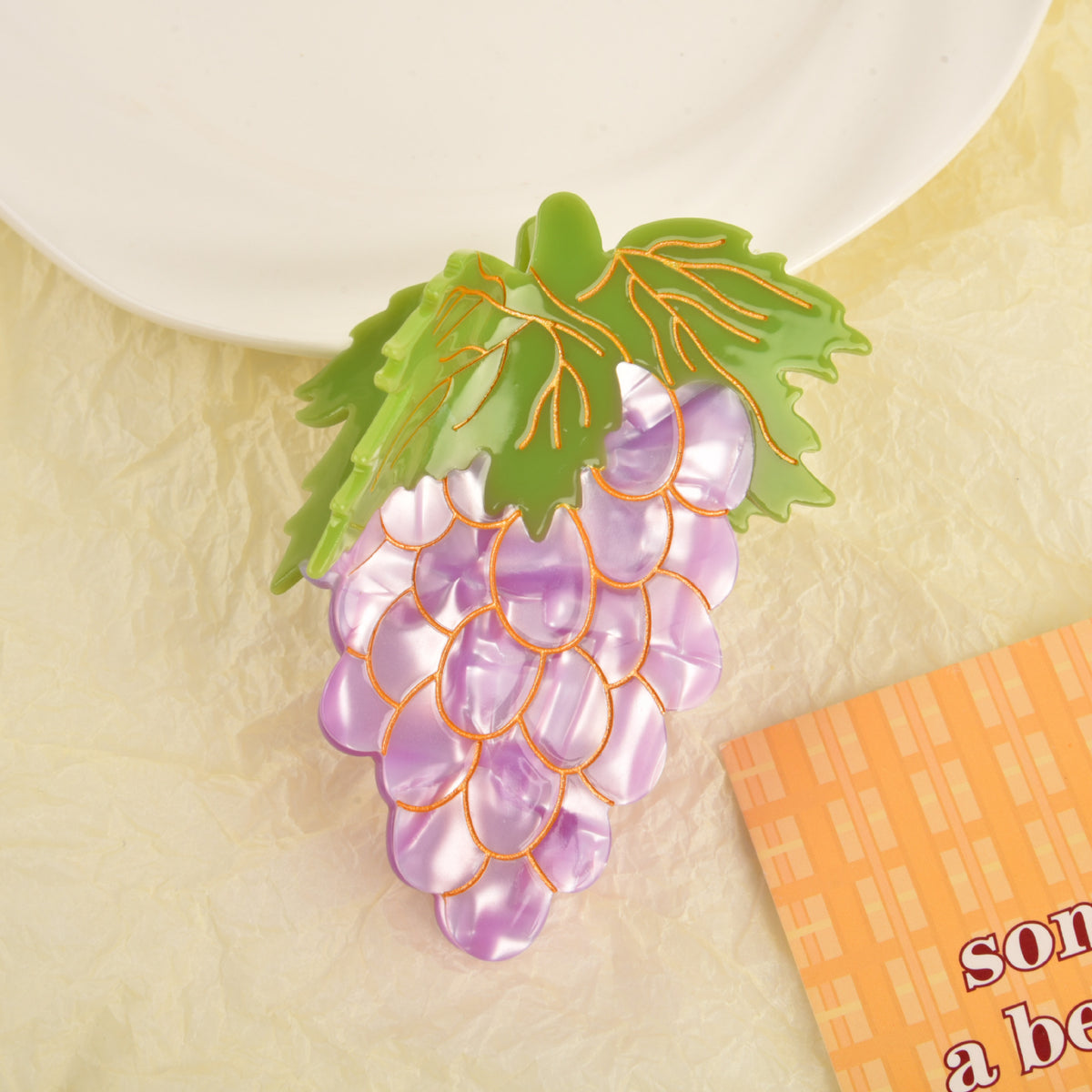 【MOQ 12 PCS】Acetate Fruit Claw Clip