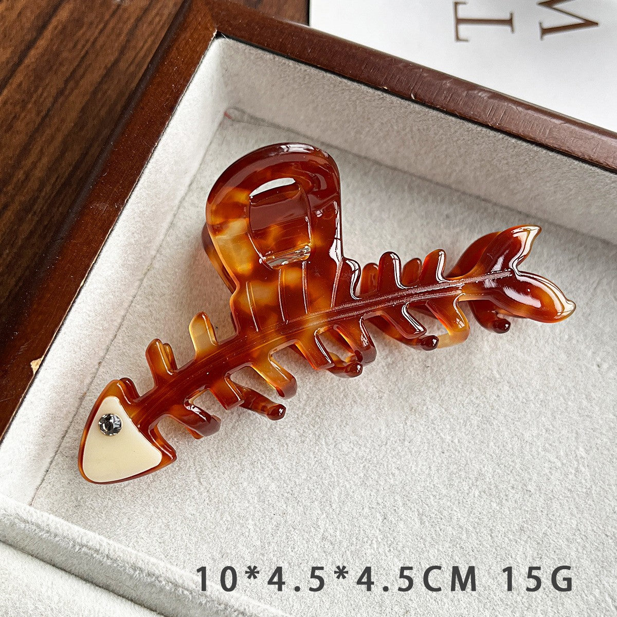 【MOQ 12 PCS】Acetate Fishbone Hair Claw, Large Shark Clip For Thick Hair